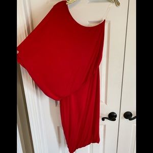 One Shoulder Red Dress